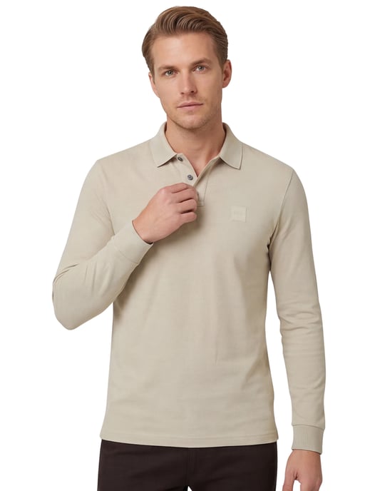 BOSS 2-knoops Passerby polo slim fit beige katoen - Image 2