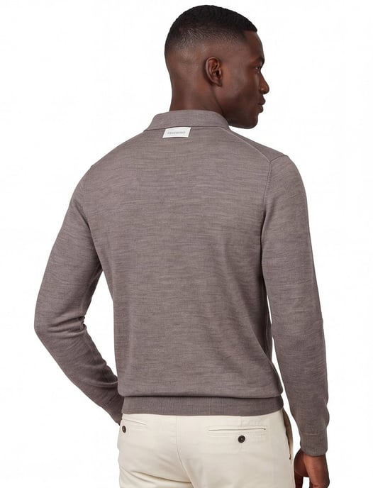 polo lange mouw Profuomo bruin slim fit - Image 2