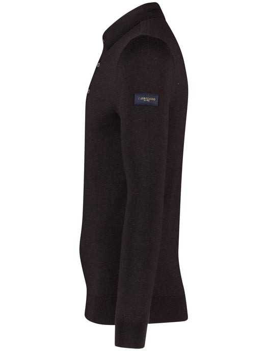 Cavallaro lange mouw polo bruin merinowol slim fit - Image 3