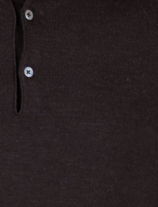 Cavallaro lange mouw polo bruin merinowol slim fit - Image 4