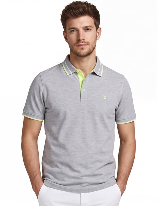 Jack & Jones polo grijs gemeleerd - Image 1