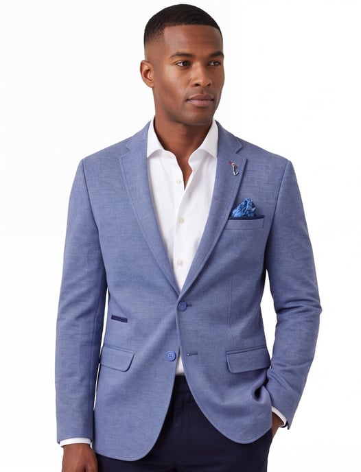 A Fish Named Fred colbert gemeleerd blauw slim fit - Image 1