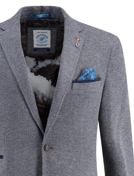 A Fish Named Fred colbert gemeleerd blauw slim fit - Image 3