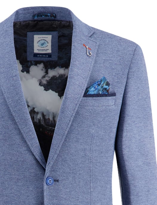A Fish Named Fred colbert gemeleerd blauw slim fit - Image 3