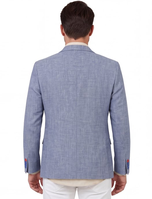 A Fish Named Fred gemeleerd colbert blauw slim fit - Image 2