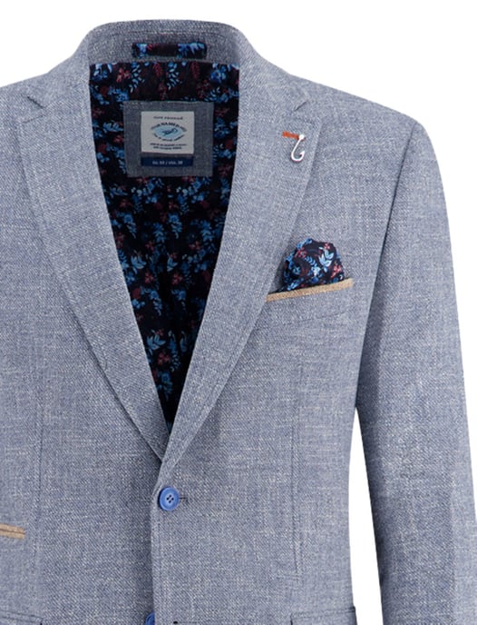 A Fish Named Fred gemeleerd colbert blauw slim fit - Image 3