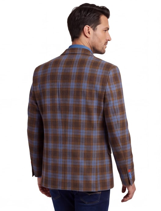 wollen A Fish Named Fred colbert bruin geruit slim fit - Image 2