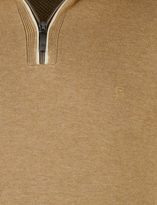 Casa Moda half zip pullover effen camel - Image 3