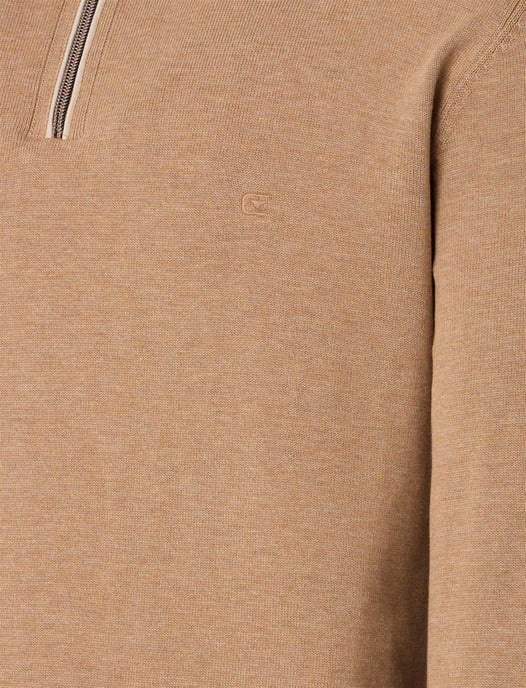 Casa Moda half zip pullover effen camel - Image 4