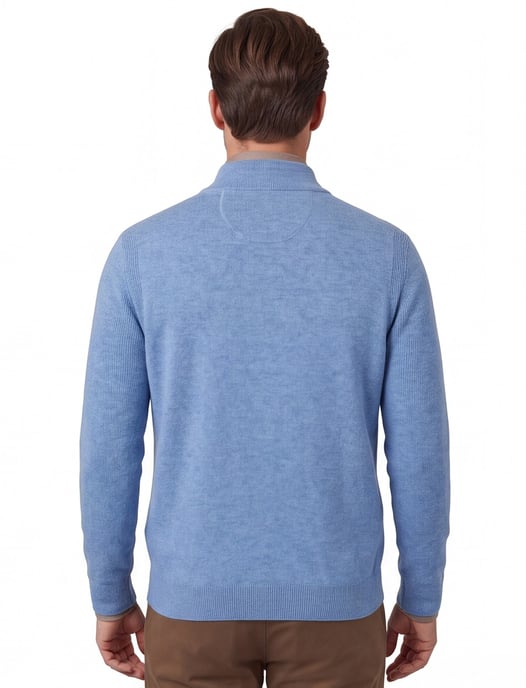Brax trui half-zip lichtblauw gemêleerd lange mouw - Image 2