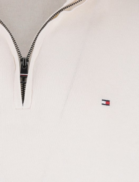Trui wit Tommy Hilfiger half zip - Image 4