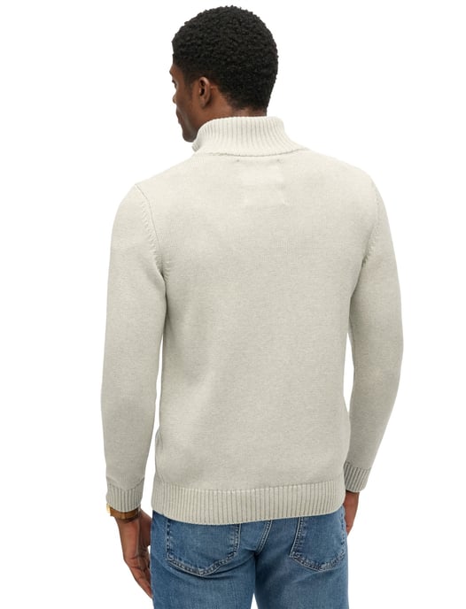 Superdry trui wit half zip gebreid katoen effen - Image 2