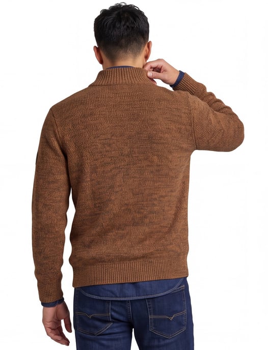 trui Camel Active trui half zip bruin katoen - Image 2
