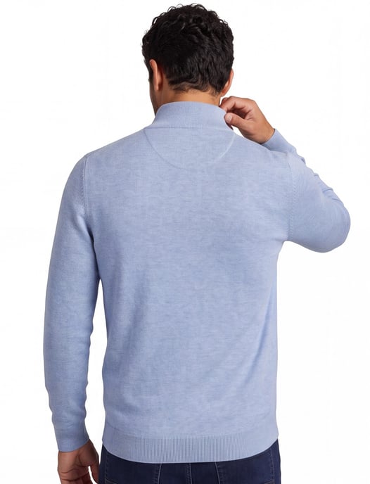Casa Moda half zip pullover effen lichtblauw - Image 2