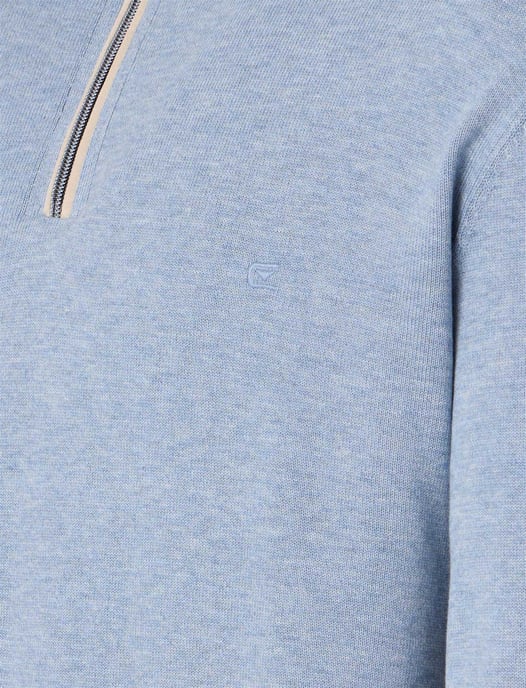 Casa Moda half zip pullover effen lichtblauw - Image 4