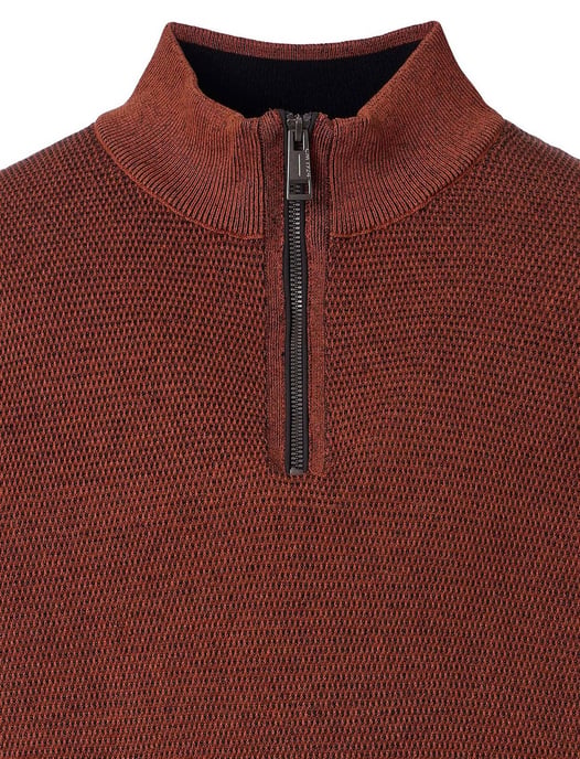 Trui Casa Moda oranje half zip - Image 3