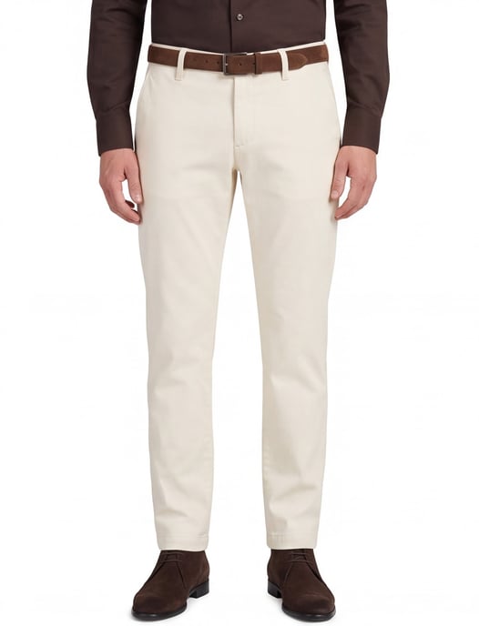 Chino Alberto LOU creme flatfront - Image 1