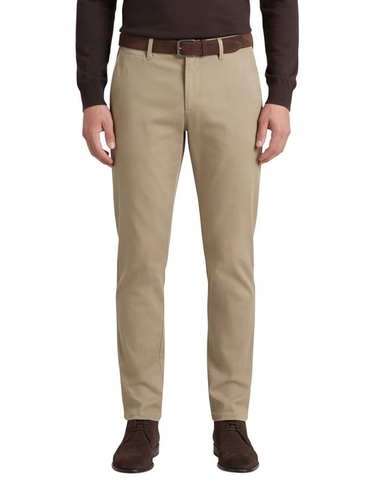 Alberto slim fit katoenen pantalon khaki - Image 1