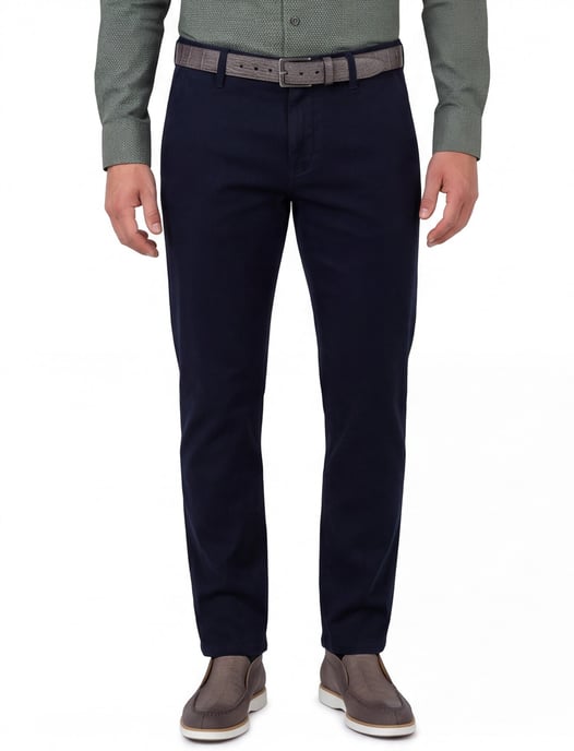 Broeken Alberto LOU donkerblauw chino flatfront - Image 1