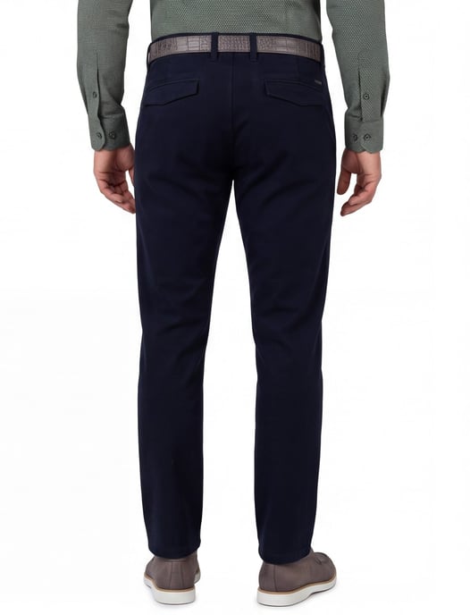 Broeken Alberto LOU donkerblauw chino flatfront - Image 2