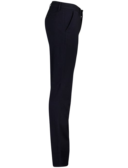 Broek effen donkerblauw slim fit katoen effen - Image 3