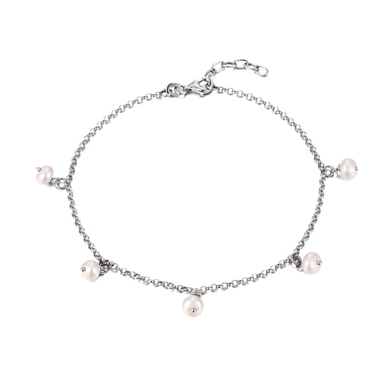 Sterling Silver Pearl Charm Anklet - Image 1