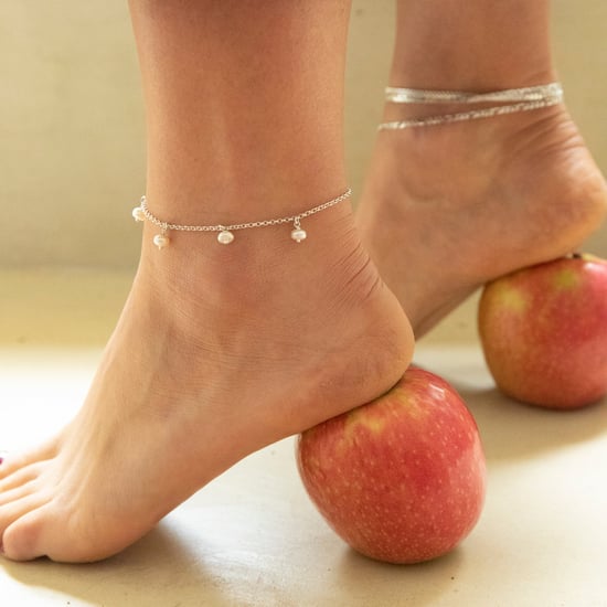 Sterling Silver Pearl Charm Anklet - Image 3