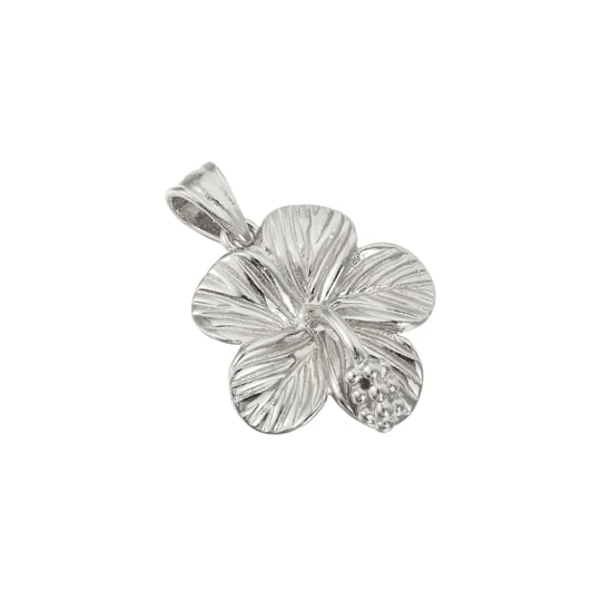 Sterling Silver Hibiscus Flower Pendant - Image 1