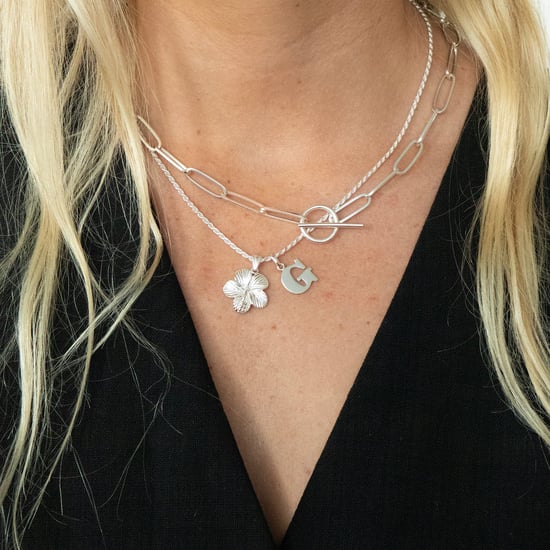 Sterling Silver Hibiscus Flower Pendant - Image 2