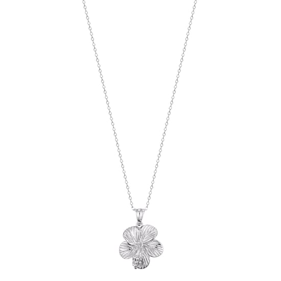 Sterling Silver Hibiscus Flower Pendant - Image 3