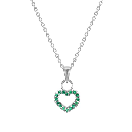 Sterling Silver Emerald Heart Charm - Image 3