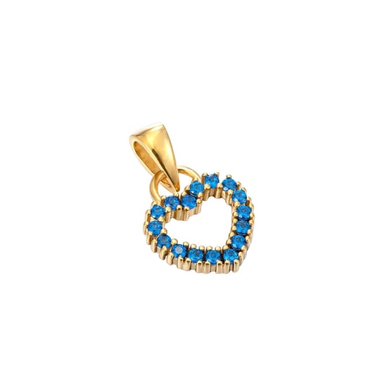 18ct Gold Plated Sapphire Heart Charm - Image 1