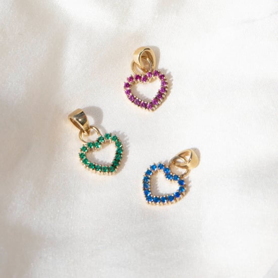 18ct Gold Plated Sapphire Heart Charm - Image 4