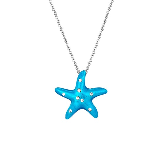 Sterling Silver Blue Enamel Starfish Charm - Image 2