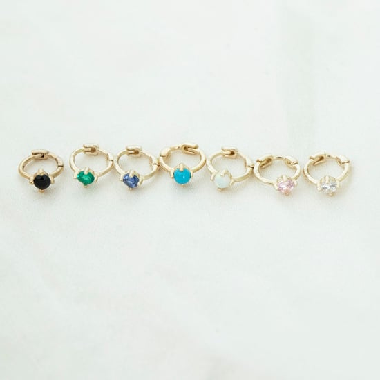 18ct Gold Plated Black CZ Tiny Hoop Earrings - Image 4