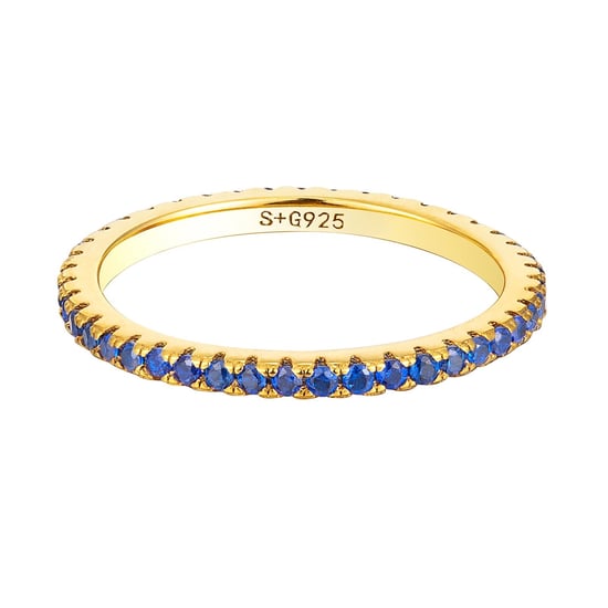 18ct Gold Plated Sapphire Eternity Ring - Image 1