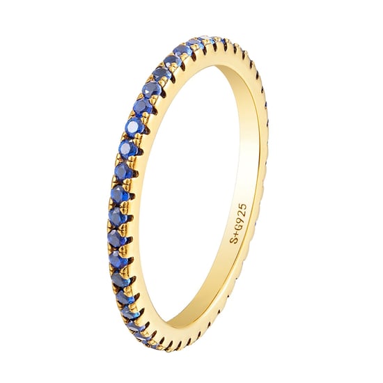 18ct Gold Plated Sapphire Eternity Ring - Image 3