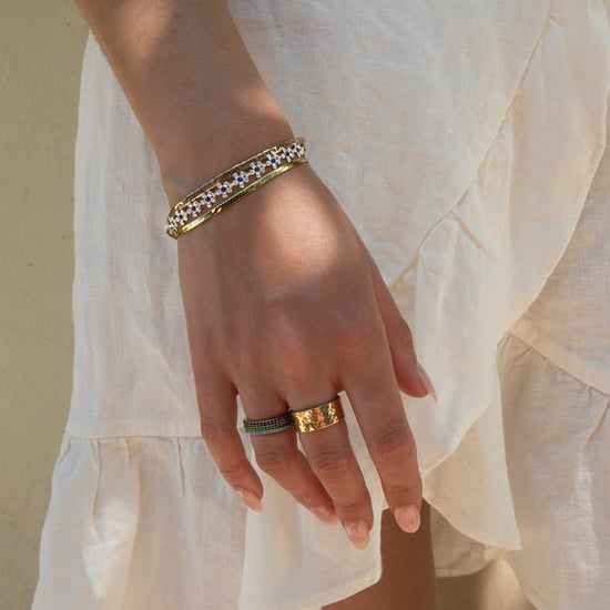 18ct Gold Plated Sapphire Eternity Ring - Image 5