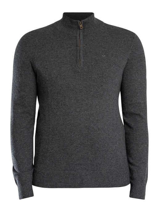 Superdry Ess LW Wollen Mix Gebreide Trui Met Halve Rits, Grijs - Image 5