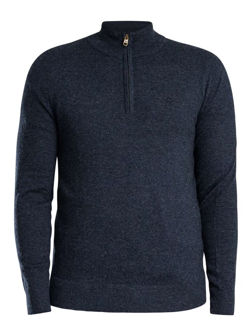 Superdry Ess LW Wollen Mix Gebreide Trui Met Halve Rits, Blauw - Image 5