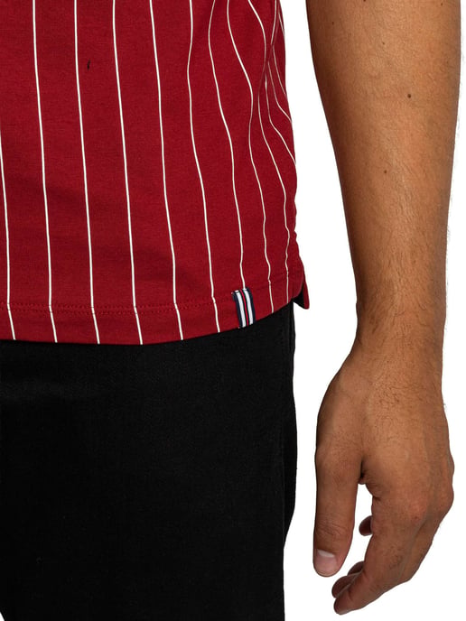 Fila BB1 Klassiek Vintage Gestreept Poloshirt, Rood - Image 5