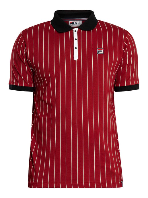 Fila BB1 Klassiek Vintage Gestreept Poloshirt, Rood - Image 6