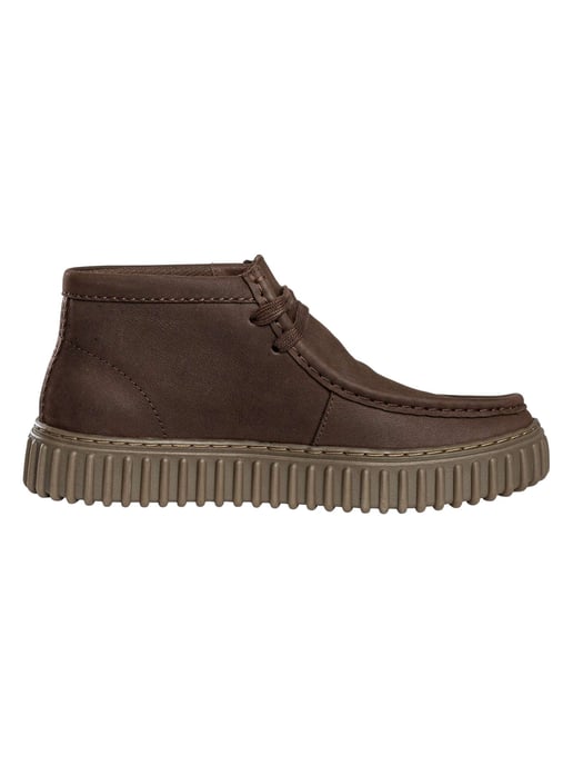 Clarks Torhill Hi Leren Schoenen, Bruin - Image 3