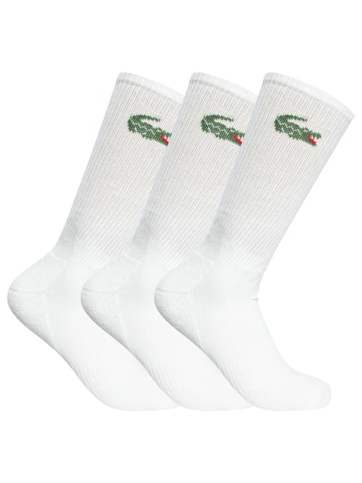 Lacoste 3 Pack Crew Socks, White - Image 1