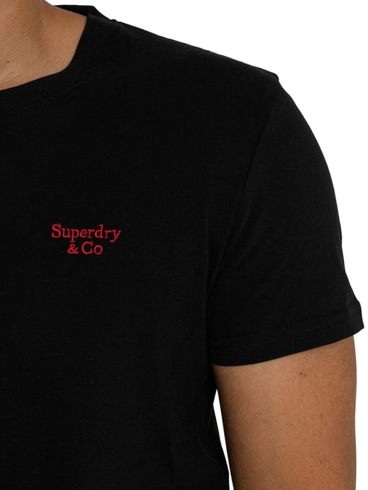 Superdry Essential Serif Logo T-Shirt, Zwart - Image 4