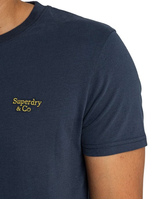 Superdry Essential Serif Logo T-Shirt, Blauw - Image 4