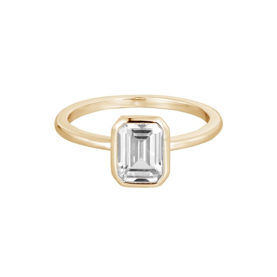 18ct Gold Plated CZ Baguette Ring - Image 1