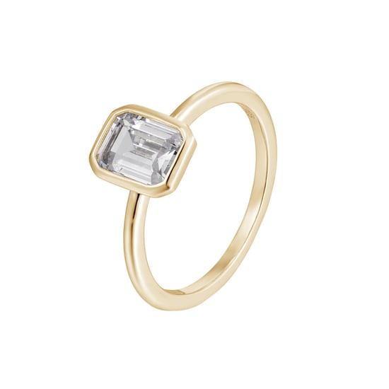 18ct Gold Plated CZ Baguette Ring - Image 3