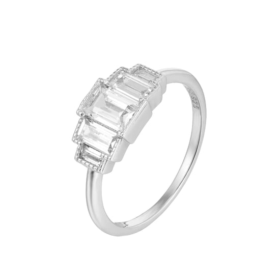 Sterling Silver Baguette CZ Cluster Ring - Image 3