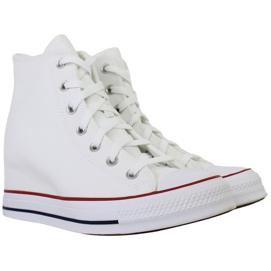 Converse Chuck Taylor All Star Classic Wedge Hi Womens White Plimsolls - Image 2